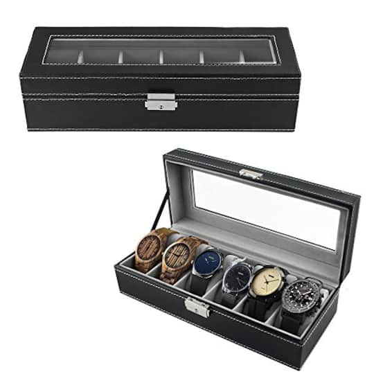 Obsidian Black Hexa Leather Watch Box
